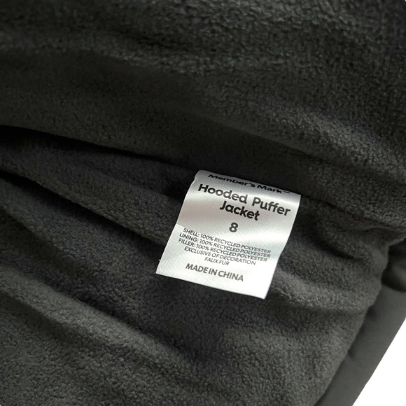 NWT Member's Mark Boys Puffer Gray Color Block Size 8 - Picture 10 of 15
